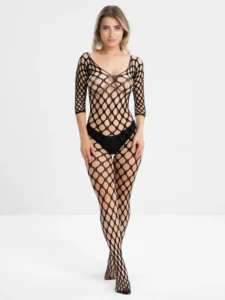 Spotty Large Circle Hole Sexy Full Body Stocking