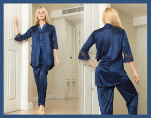 Luxury Silky Nightwear Set with Lace Detailing