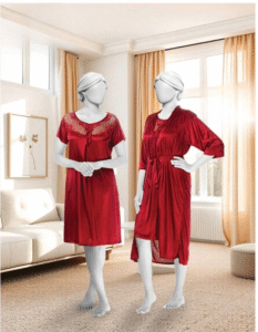 2-Piece Silky Nightwear Set with Lace Detail