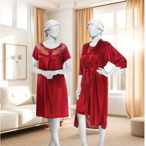 2-Piece Silky Nightwear Set with Lace Detail